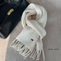 Super waxy touch Wool blend thickened solid color tassel small scarf Winter women warm advanced sense narrow neck