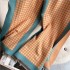 Plaid jacquard thick scarf women imitation cashmere winter decorative shawl warm short beard tassel bib