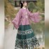 Chinese Year Hanfu Women Ming Dynasty Round Neck Large lapel Embroidered pipa sleeve Ma Mian Skirt Winter Hanfu