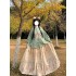 Chinese Year Hanfu Women Ming Dynasty Round Neck Large lapel Embroidered pipa sleeve Ma Mian Skirt Winter Hanfu