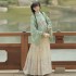 Chinese Year Hanfu Women Ming Dynasty Round Neck Large lapel Embroidered pipa sleeve Ma Mian Skirt Winter Hanfu