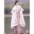 2 Colors Ming Dynasty 3PC Chinese Hanfu Dresses Set Autumn Winter Vest Lute Sleeve Shirt Waist Horse Face Skirt 3 Colors Cloak