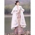 2 Colors Ming Dynasty 3PC Chinese Hanfu Dresses Set Autumn Winter Vest Lute Sleeve Shirt Waist Horse Face Skirt 3 Colors Cloak