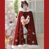 Han Suit Cloak Women Winter Warmth Chinese Coat Hooded Cloak Coat Ancient Traditional Plush Thickened Women Red