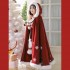 Han Suit Cloak Women Winter Warmth Chinese Coat Hooded Cloak Coat Ancient Traditional Plush Thickened Women Red