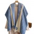 In 2022 the women winter Korean version of plaid flower long shawl students thick bib