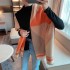 thick imitation cashmere scarf women geometric color matching warm shawl dual use Korean version winter necktie