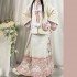 2 Colors Original Chinese Traditional Hanfu Dresses For Girls Ming Dynasty Fluff Edge Coat Classic Women Winter Horse Face Skirt
