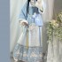 2 Colors Original Chinese Traditional Hanfu Dresses For Girls Ming Dynasty Fluff Edge Coat Classic Women Winter Horse Face Skirt