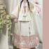 2 Colors Original Chinese Traditional Hanfu Dresses For Girls Ming Dynasty Fluff Edge Coat Classic Women Winter Horse Face Skirt