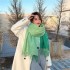 autumn winter solid color cashmere scarf women advanced sense of thick warm double sided two color tassel shawl collar