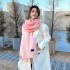 autumn winter solid color cashmere scarf women advanced sense of thick warm double sided two color tassel shawl collar