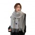 autumn winter solid color cashmere scarf women advanced sense of thick warm double sided two color tassel shawl collar