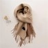 autumn winter solid color cashmere scarf women advanced sense of thick warm double sided two color tassel shawl collar