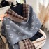 Korean version of students imitation cashmere scarf female tassel shawl warm thickened double double color bib