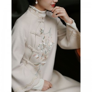 In Improved Women Winter Cheongsam Chinese Traditional Dresses For Girls Elegant Long Hanfu Dresses Fashion Woolen Clothes
