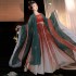 Original Tang Dynasty Hanfu Dresses Traditional Chinese Women Elegant Floral Embroidery Stage Wear Outfit Empress Suit