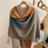 cashmere scarf Autumn Winter women Korean version of geometric stripes double sided warm tassel bib fashion
