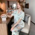 Fashion luxury summer pajamas female ice silk home service set skin friendly wear pajamas set wholesale