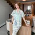Fashion luxury summer pajamas female ice silk home service set skin friendly wear pajamas set wholesale