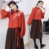 Hanfu Han Element Ancient Chinese Ming Dynasty Improvement Traditional Clothing Women Embroidery Dresses Girl Lovely Skirt