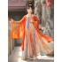 Hanfu Women Han Suit Folk Dance One Piece Tang Printed Skirt Summer Embroidered Large Sleeved Shirt Cosplay Orange Red Suit