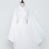 Large Size Chinese Ancient Hanfu Cosplay Costumes White Black Lining Inside 2pcs Stage Dance Dresses Women
