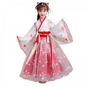 Children Cute Embroidery Ancient Hanfu Chinese Lovely Princess Dresses Kids Costumes Girls Tang Suit