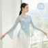 Women Dancing Clothes Classical National Costumes Hanfu Practice Clothes Elegant Gauze Dance Tops Blouse V Neck Dance Shirts