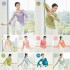 Women Dancing Clothes Classical National Costumes Hanfu Practice Clothes Elegant Gauze Dance Tops Blouse V Neck Dance Shirts