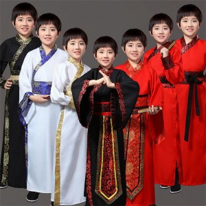 Traditional Chinese Dance Costumes for Children Simple Ancient Fairy Han Dynasty Kids Boy Hanfu Dresses