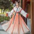 Chinese Traditional Hanfu Women Tang Dynasty Lady Orange Dresses Embroidery Princess Folk Dancing Costumes Clothing