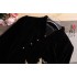 Ancient Chinese Hanfu Women Spring Phoenix Heavy Industries Embroidery Lace Velvet Black Elegant Thin Slim Dresses