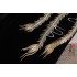 Ancient Chinese Hanfu Women Spring Phoenix Heavy Industries Embroidery Lace Velvet Black Elegant Thin Slim Dresses
