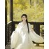 Chinese Hanfu Dresses Women Carnival Cosplay Costumes Ancient Traditional Hanfu White Cotton Linen Dresses StageDance Dress