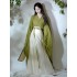 CozyForms Wei Jin Dynasty Hanfu Dresses for Women Ancient Chinese Green Wide Sleeves Flowing Fairy Skirt Spring Autumn Daily