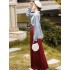 Black Chinese Modern Hanfu Ming Dresses For Women Ma Mian Skirt Show Thin Daily Clothes