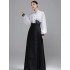 Black Chinese Modern Hanfu Ming Dresses For Women Ma Mian Skirt Show Thin Daily Clothes