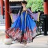 Chinese Traditional Hanfu Dresses for Women Tang Dynasty Spring Exquisite Printing Blue Red Princess Dancing Costumes Full Sets