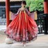 Chinese Traditional Hanfu Dresses for Women Tang Dynasty Spring Exquisite Printing Blue Red Princess Dancing Costumes Full Sets