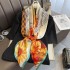 France Paris romantic sunflower spring autumn splicing thousand bird lattice silk scarf women shawl decoration