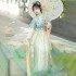 Original Han Suit 3pics Tang Dynast Waist Length Tang Skirt Gradient Embroidered Chinese Daily Summer Women Girl