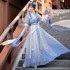 Original Han Suit 3pics Tang Dynast Waist Length Tang Skirt Gradient Embroidered Chinese Daily Summer Women Girl
