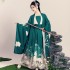 Original Spring Summer Hanfu Women Double breasted Waist length Skirt Suit Printed Long sleeved Shirt High Quality Dress