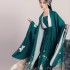 Original Spring Summer Hanfu Women Double breasted Waist length Skirt Suit Printed Long sleeved Shirt High Quality Dress