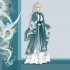 Chinese Hanfu Wei Jin Men Women Same Printed Big Sleeve Shirt Cross collar Waist Skirt Suit Couple
