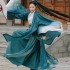 Gradient Green Elk Embroidery Women Hanfu Clothes Traditional Hanfu Set Chinese Dresses Carnival Cos Costume