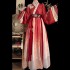 Chinese Traditional Red Hanfu 3PCS Costumes Women Ancient WeiJin Dynasty Oriental Princess Dresses Elegance