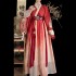 Chinese Traditional Red Hanfu 3PCS Costumes Women Ancient WeiJin Dynasty Oriental Princess Dresses Elegance