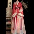 Chinese Traditional Red Hanfu 3PCS Costumes Women Ancient WeiJin Dynasty Oriental Princess Dresses Elegance